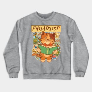 Stamp Collector Philatelist Cat Crewneck Sweatshirt